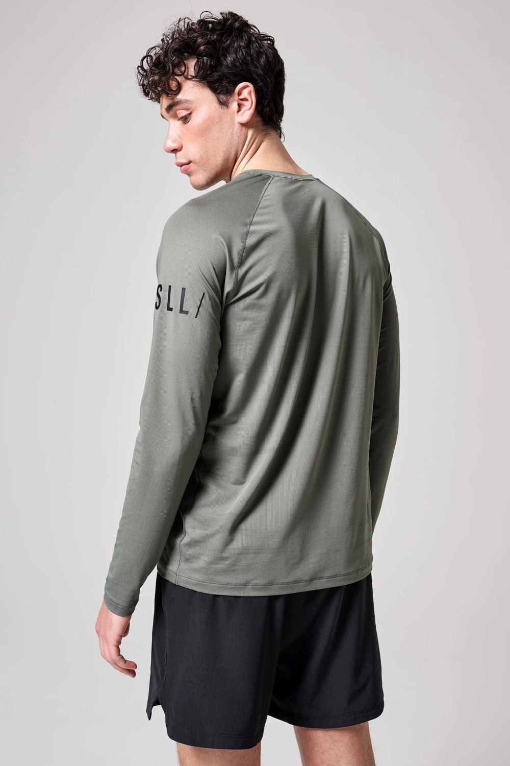 M Rapidry Long Sleeve Tee-Saga grey