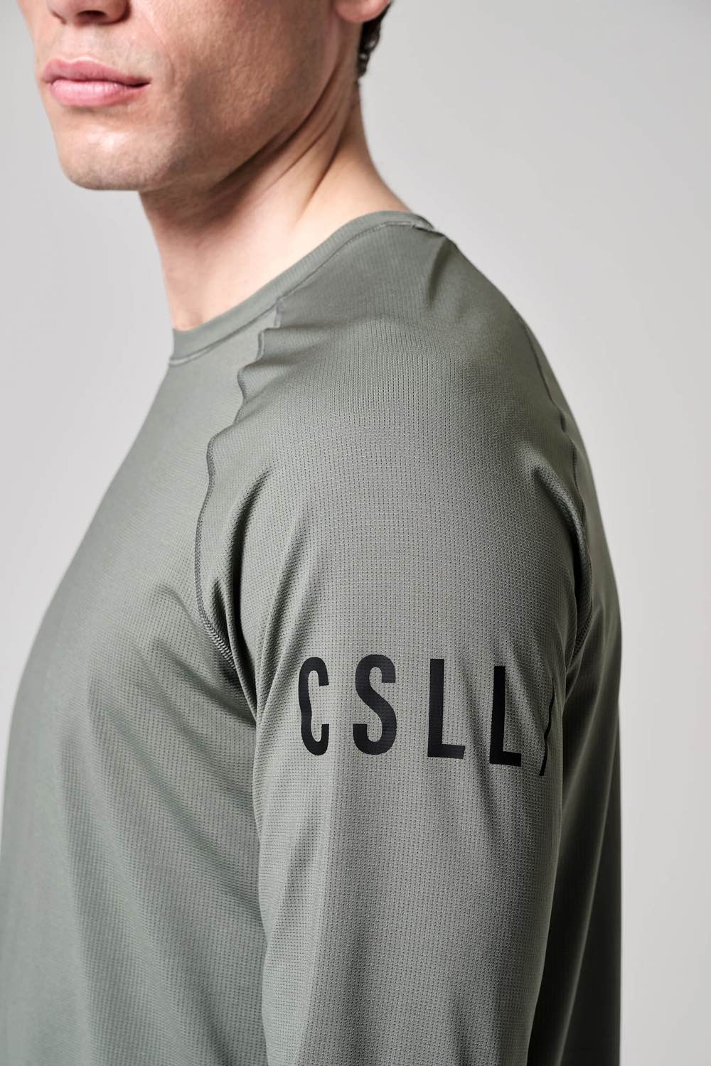 M Rapidry Long Sleeve Tee-Saga grey