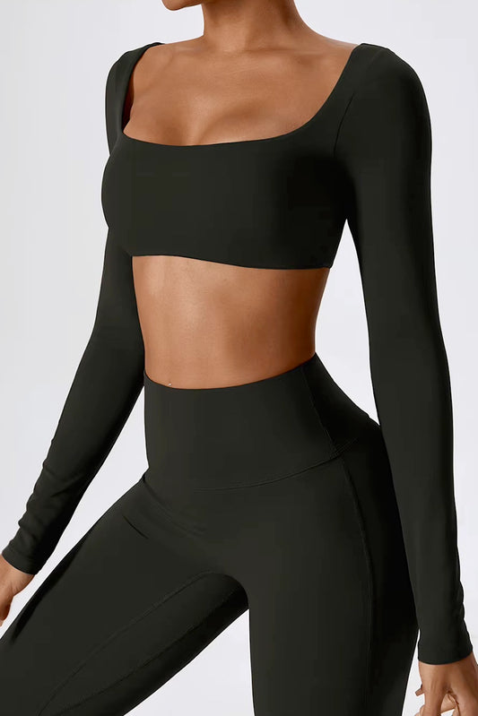 Long Sleeve Yoga Crop Top